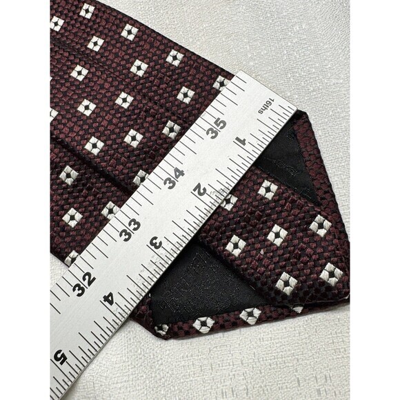 Vintage Biella Italy‎ Britches Of Georgetown Burgundy Preppy Silk Neck Tie - Picture 4 of 4